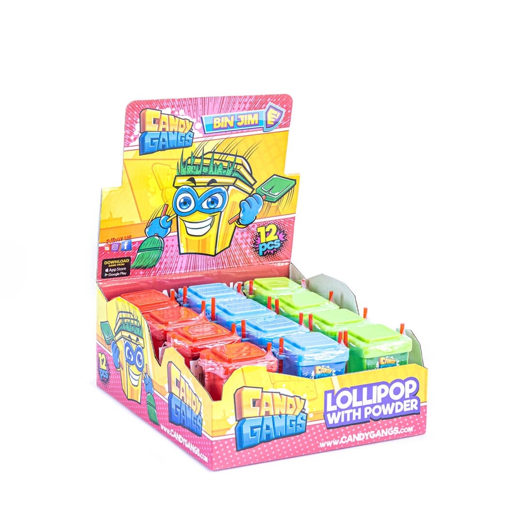 CANDY GANGS BIN JIM - LIZAKI DO MACZANIA W ORANŻADCE 40G 12szt/12disp