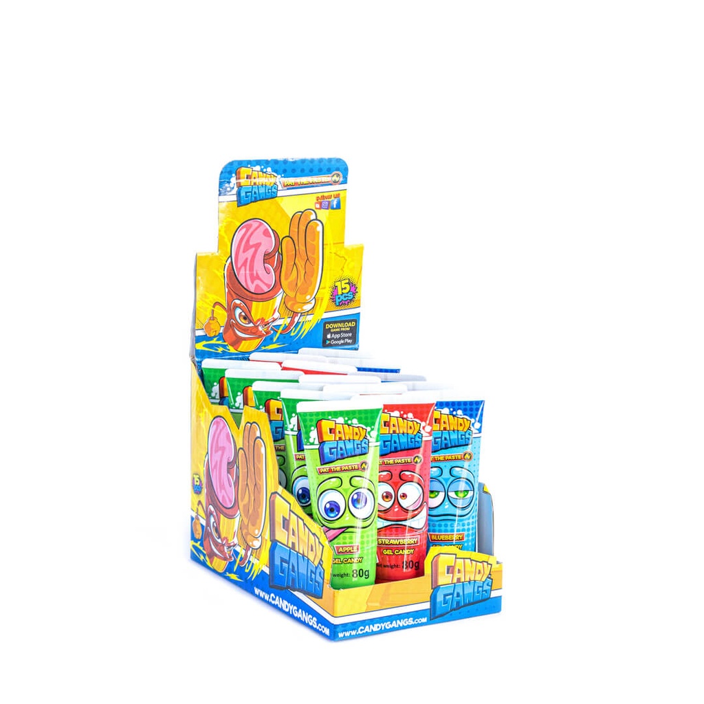 CANDY GANGS PAT THE PASTE - SŁODKI ŻEL W TUBIE 80g  15szt/9disp