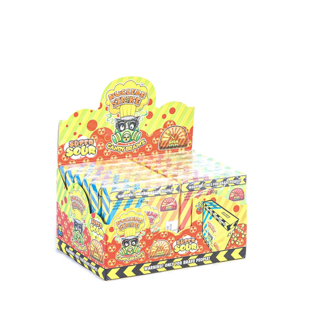 NUCLEAR STRIKE CANDY BRAINZ - KWAŚNE CUKIERKI 40g 12szt/12disp